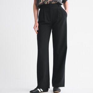 Abercrombie & Fitch Black Wide-Leg Trousers